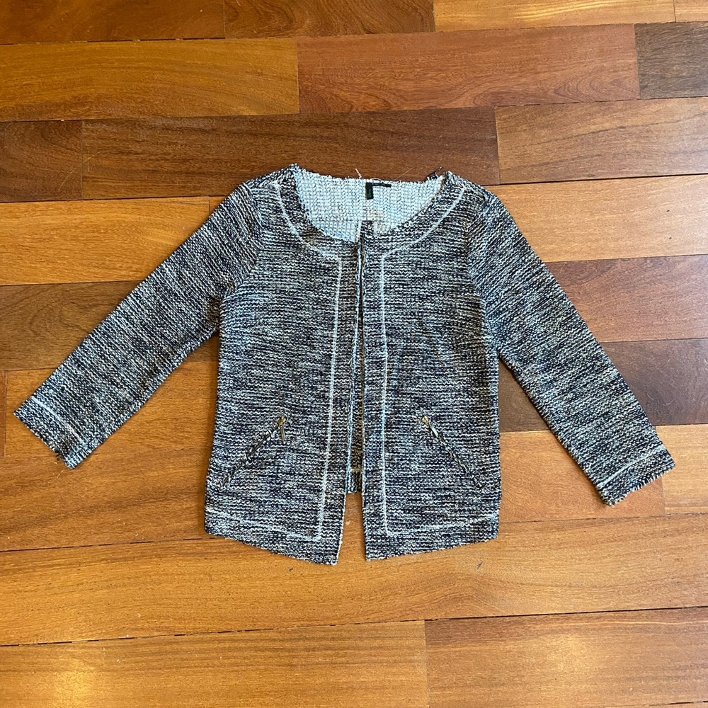 United Colors of Benetton, Tweed With Gold Short Vest, Size S